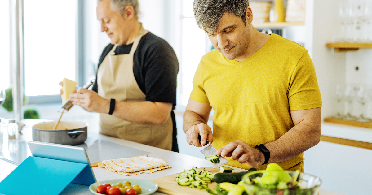 Two Men Meal Planning for a Healthy Thyroid Diet